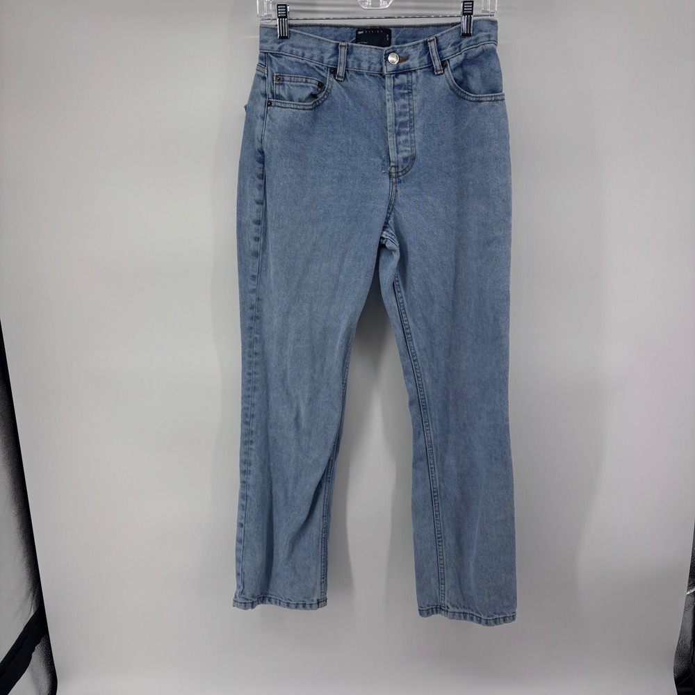 ASOS Design Women's Light Wash High‎ Waist Straight Leg Jeans Size 28/30 Denim